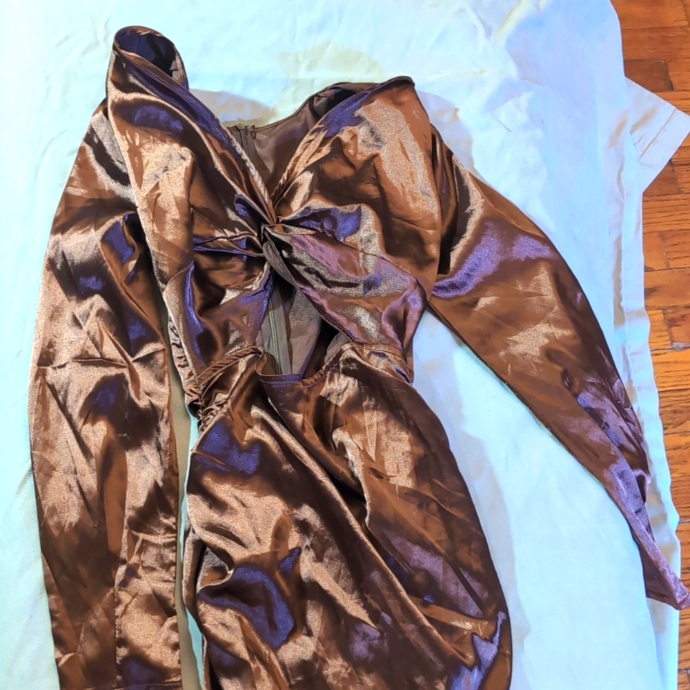 Shein party dress size large beautiful copper brown color